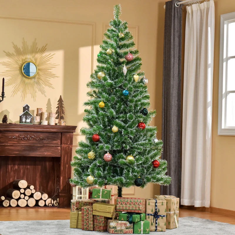 7FT Artificial Christmas Tree with Metal Stand - Perfect Indoor Holiday Decoration & Xmas Gift - Lush Branch Tips