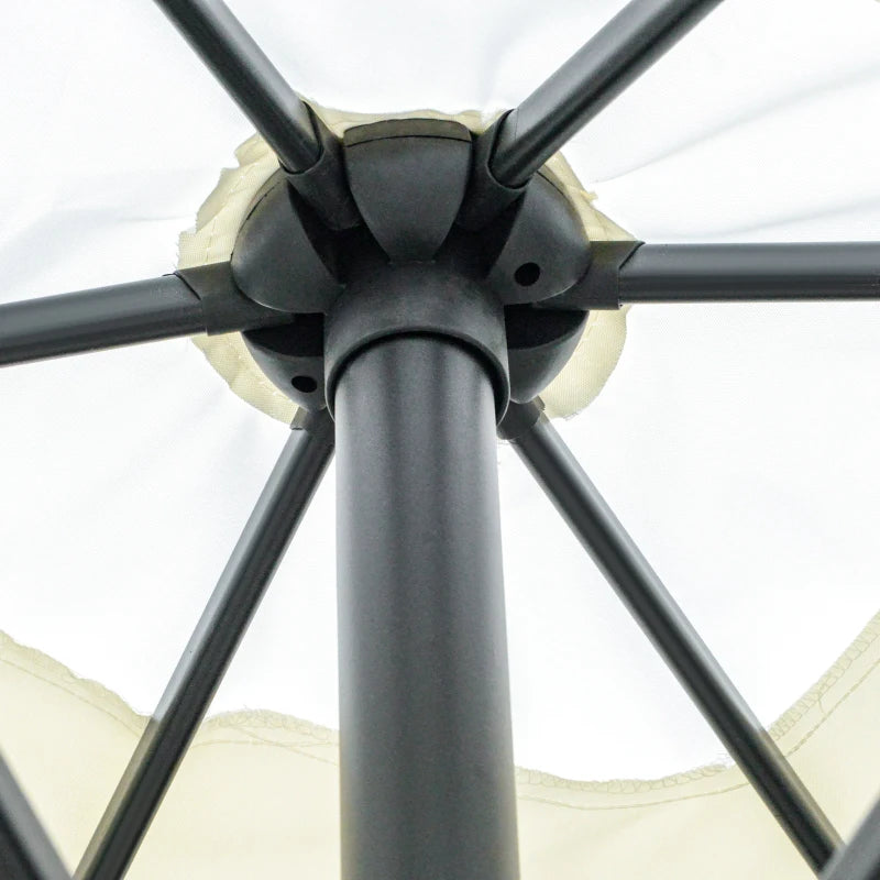 Cream White Rectangular Garden Parasol Umbrella with Crank & Tilt