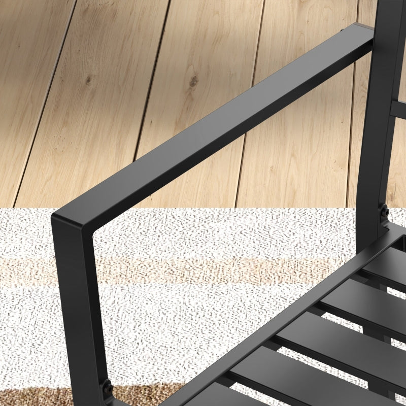 Set of 4 Sleek Black Metal Garden Chairs