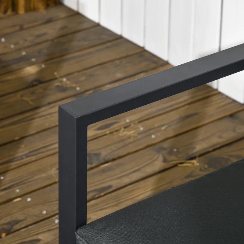 6 Piece Dark Grey Rattan Garden Sofa Set