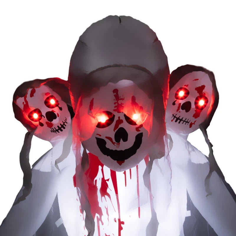 8.9ft Inflatable Three-Headed Ghost for Halloween - Spooky Outdoor Decoration, Perfect for Yard or Party