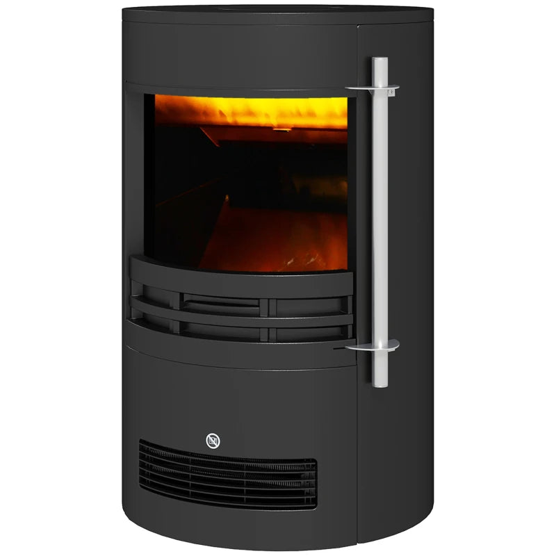 Freestanding Electric Fireplace Heater with Log Burner Effect and Thermostat Control 1000W 2000W