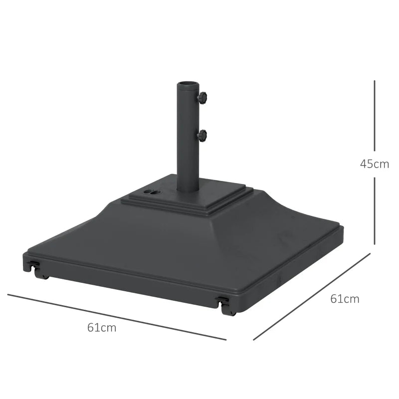 Black 60kg Fillable Parasol Base with Wheels