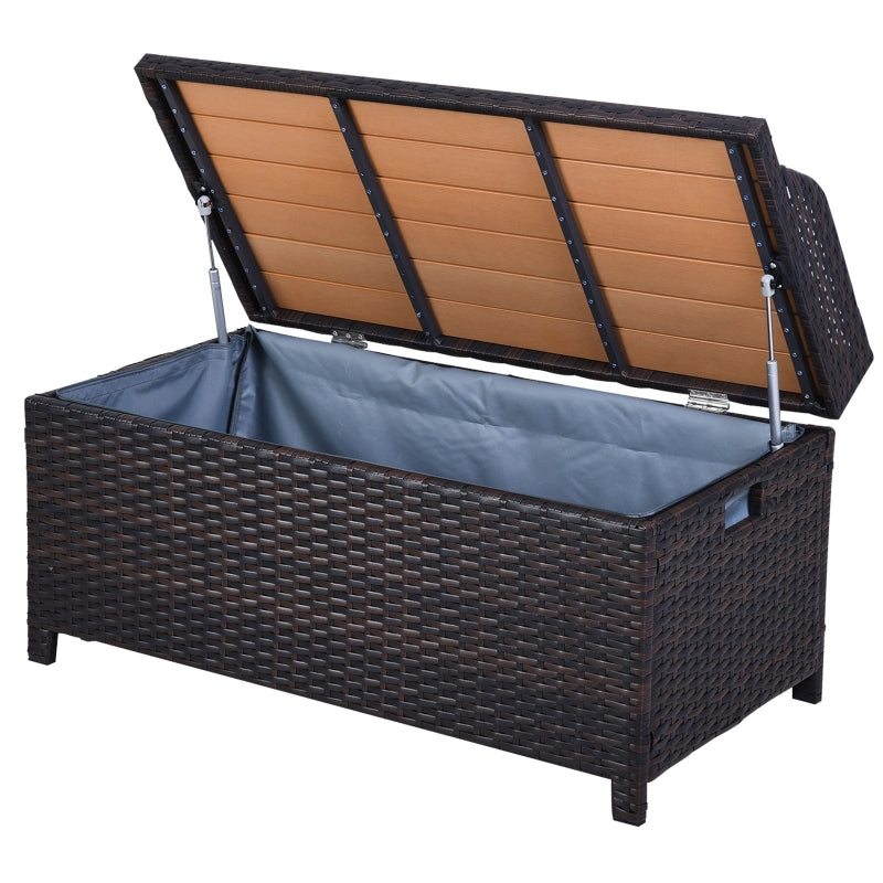 Rattan Storage Bench - Mixed Brown - 130 L