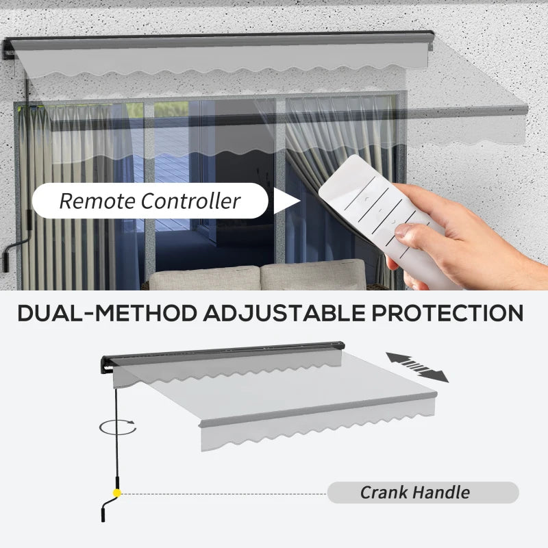 Light Grey 2.5m x 3.5m Electric Retractable Awning