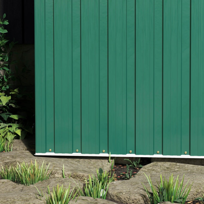 Small Green Metal Storage Shed