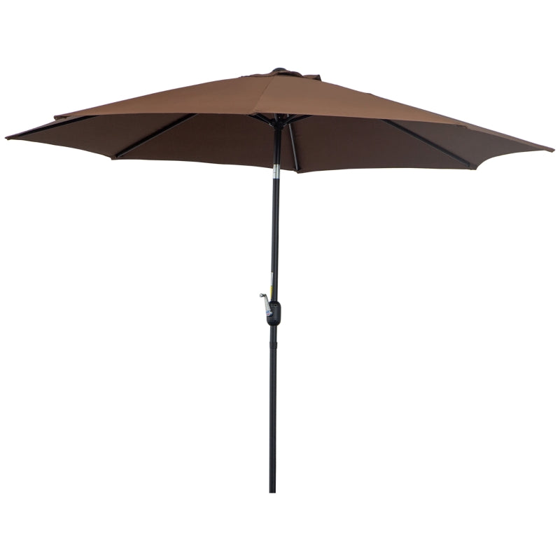 3m Tilted Garden Umbrella with Crank Handle, Sun Shade for Outdoor Spaces - Blue