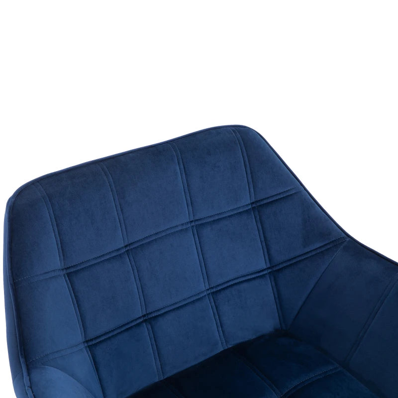 Stylish Accent Armchair Set with Wide Arms and Slanted Back for Bedroom or Living Room Seating in Blue