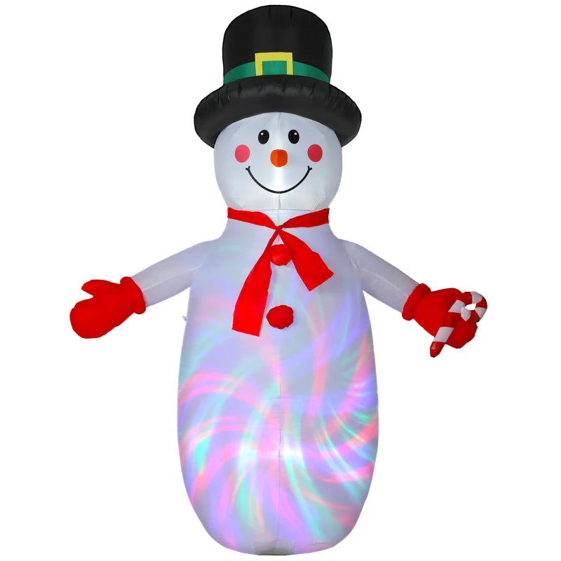 8FT Inflatable Christmas Snowman with Disco Lights - Self-Inflating Outdoor Decoration for Garden & Home Holiday Decor