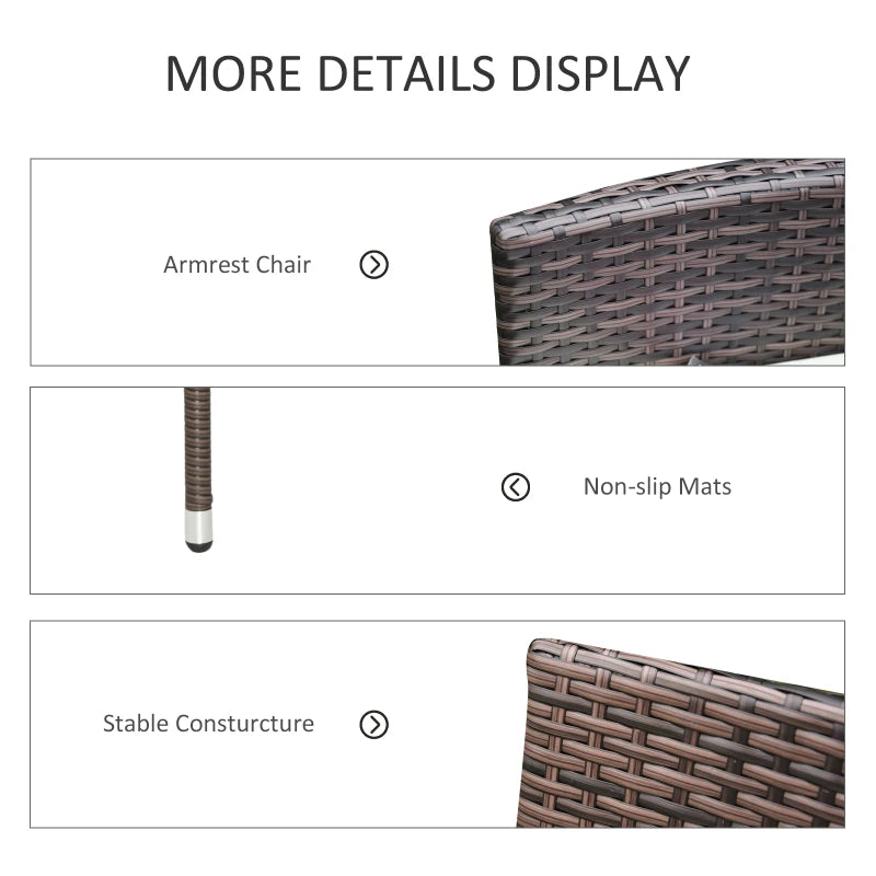 4-Piece Grey Rattan Patio Chair Set with Cushions