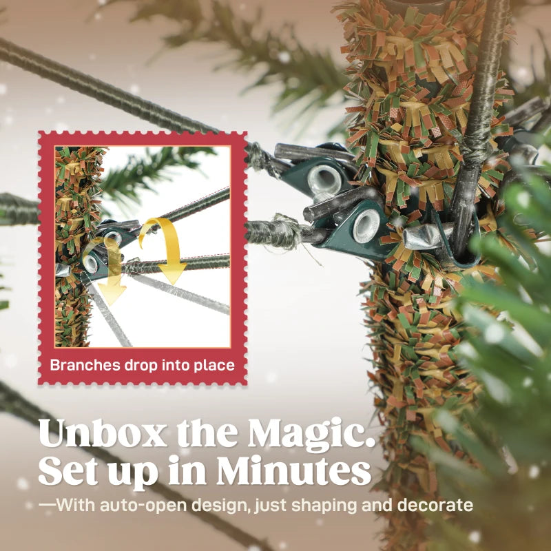 5ft Full Spruce Christmas Tree with Realistic Dense Tips - Easy Assembly, Lush Green Holiday Decor