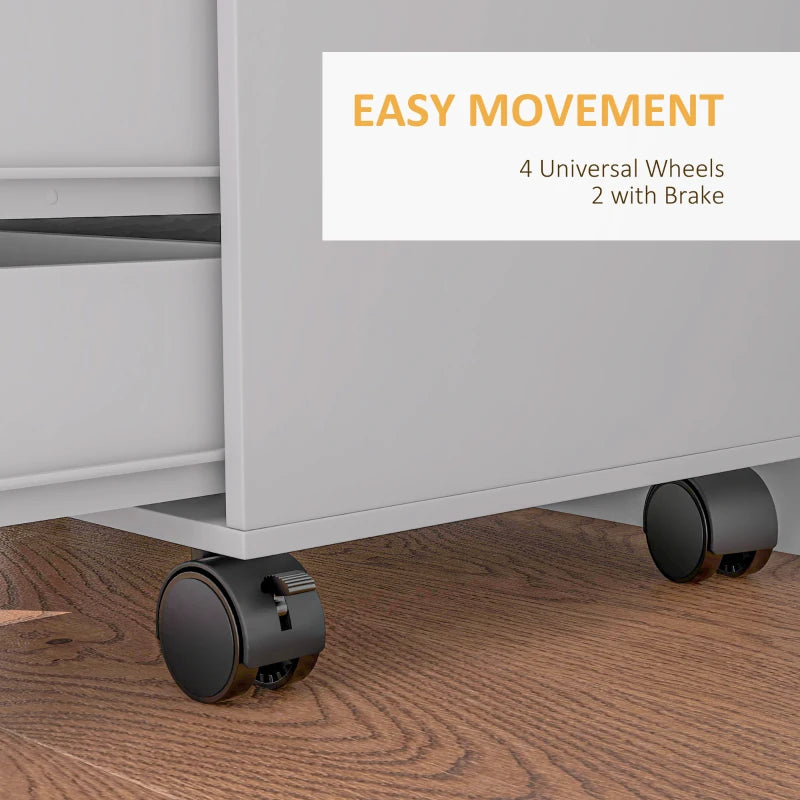 Multi-Storage Mobile Office Storage Cabinet - White | Versatile, Space-Saving Organizer for Home & Office Use