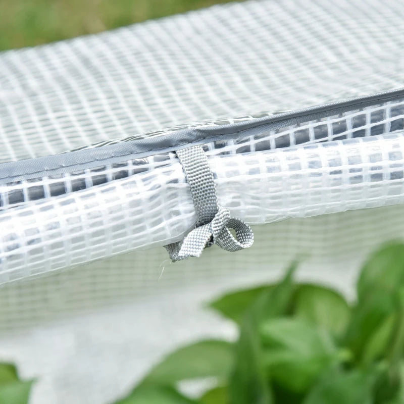 Portable White Mini Greenhouse for Garden with Zipper 120 x 60 x 60 cm
