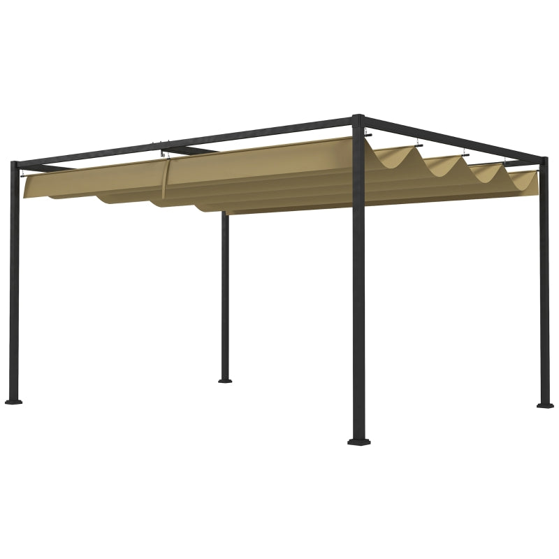 4m x 3m Khaki Metal Garden Pergola
