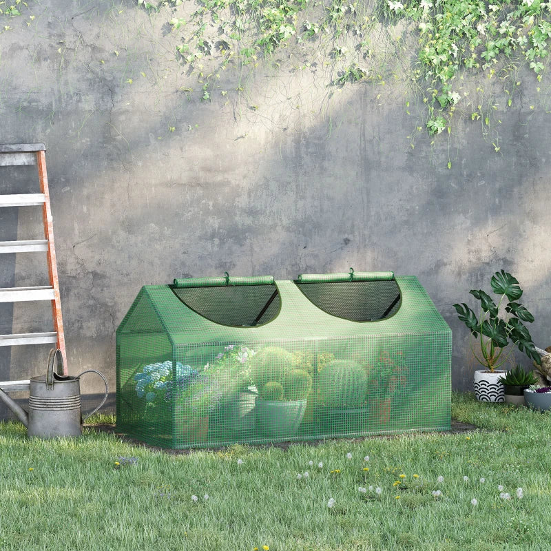 Green Outdoor Plant Grow House with Observation Windows, 120 x 60 x 60 cm