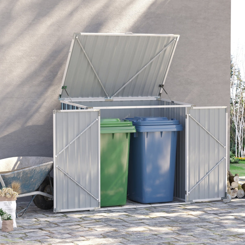 Grey 5ft x 3ft Bin Storage Shed - Metal