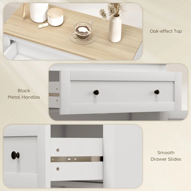 Modern White Sideboard Storage Cabinet with Adjustable Shelf and Drawer for Living Room Dining Room