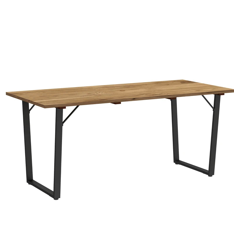 Large Outdoor Dining Table for 6 - 175x80 cm Fir Wood with Parasol Hole, Brown