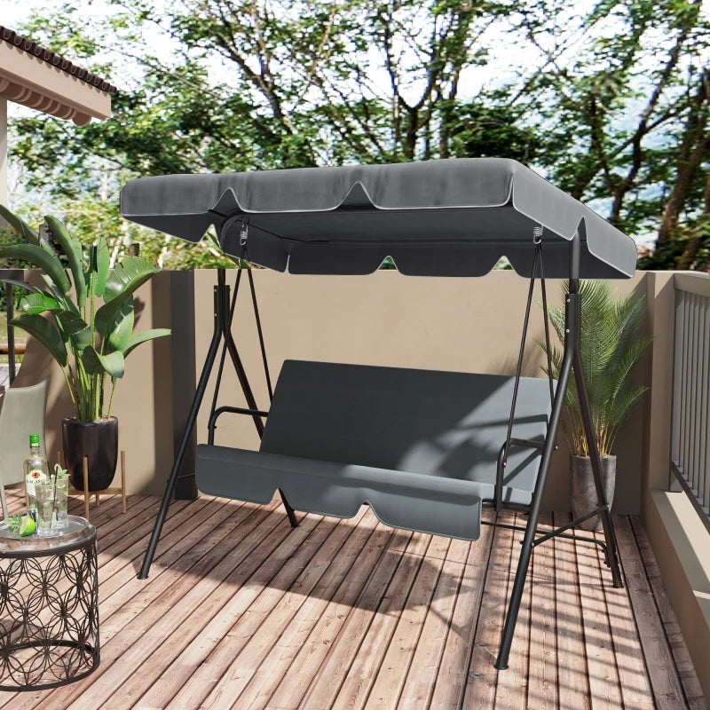 Dark Grey Swing Canopy Replacement for 2/3 Seater Swing Seat