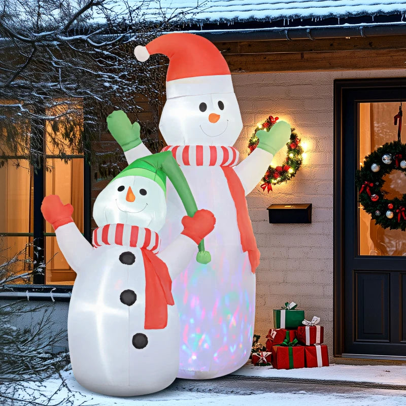 8ft Inflatable Snowman & Son Christmas Decoration - Festive Holiday Yard Decor for Outdoor Winter Wonderland