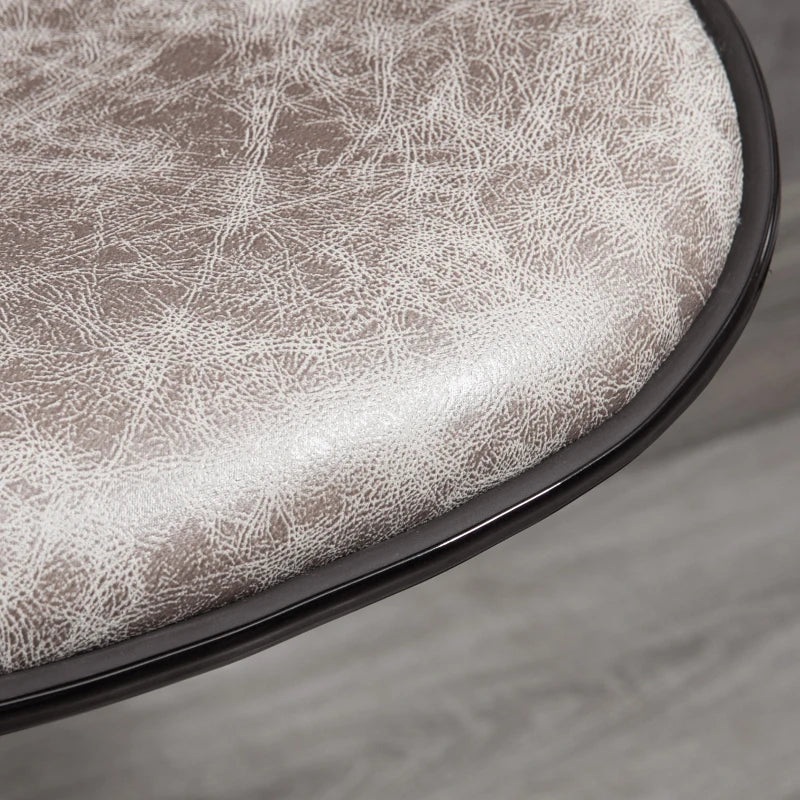 Adjustable Height Bar Stool Set of 2 - Grey Microfiber Swivel Armless Chairs for Kitchen & Dining