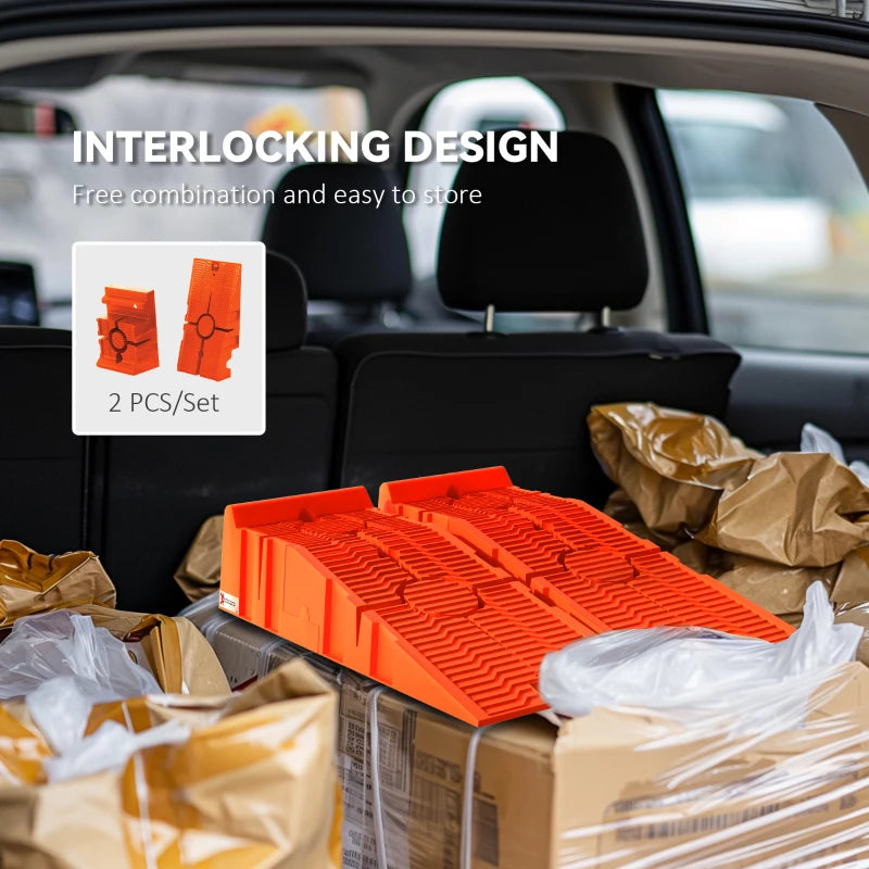 Orange 5 Ton Plastic Car Service Ramps