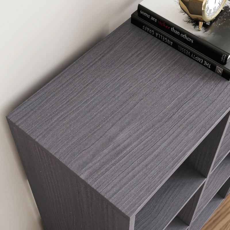 Stylish 6-Cube Bookshelf in Grey - Modern Storage Solution for Home or Office, Perfect for Organizing Books and Decor