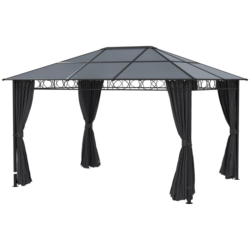 3m x 4m Grey Hardtop Gazebo With Steel & Aluminium Frame