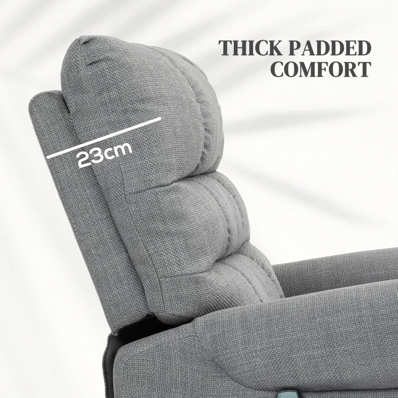 Electric Massage Rise and Recline Armchair in Grey for Ultimate Comfort and Relaxation