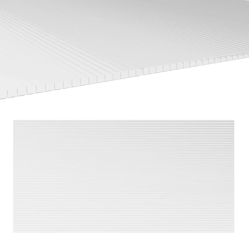 Pack of 14 Clear Twinwall Polycarbonate Sheets (121 x 61 x 0.4cm) - Waterproof and UV Resistant
