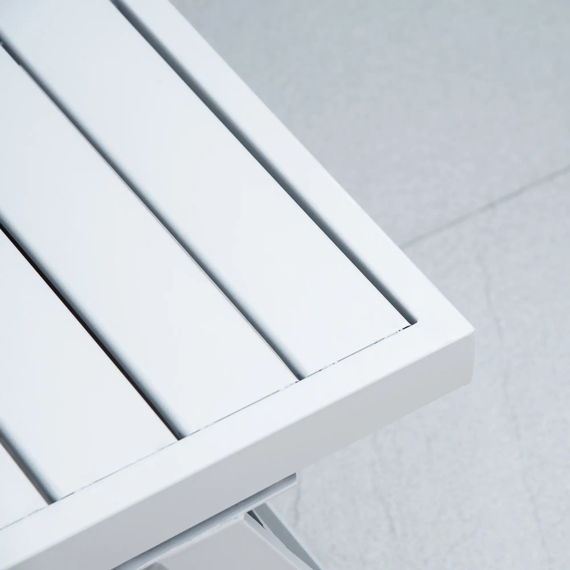 Grey Metal Garden Furniture Set With Slatted Top Table