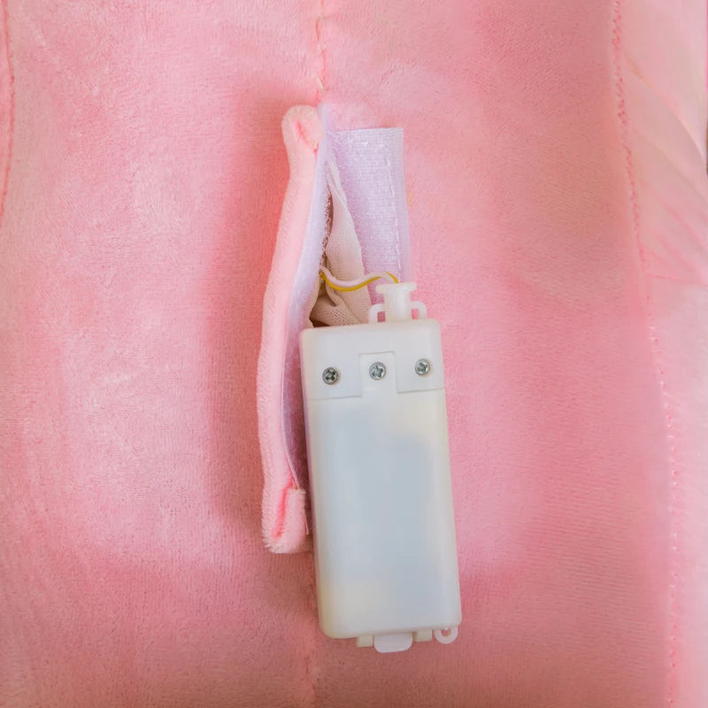 2-in-1 Plush Baby Rocking Horse Elephant with Wheels - Wooden Toy for Kids, 32 Songs, Ideal for 18+ Months (Pink)