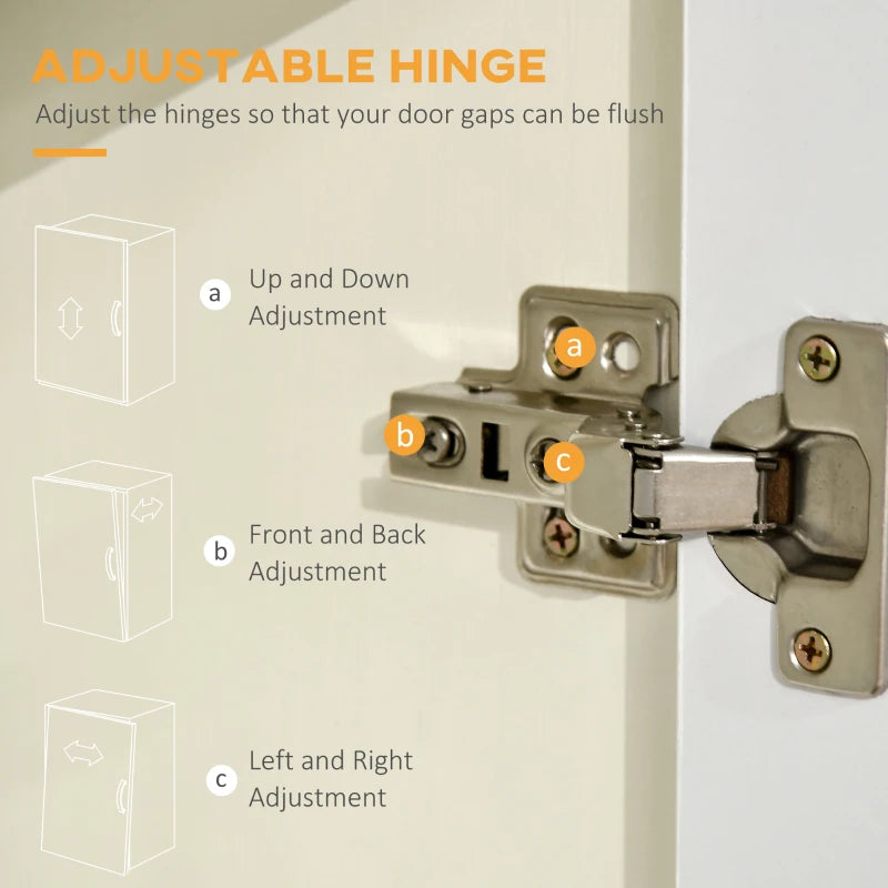 Modern White Kitchen Cupboard - Free Standing Storage Cabinet with Shelves & Drawer, 166 cm Tall Kitchen Unit