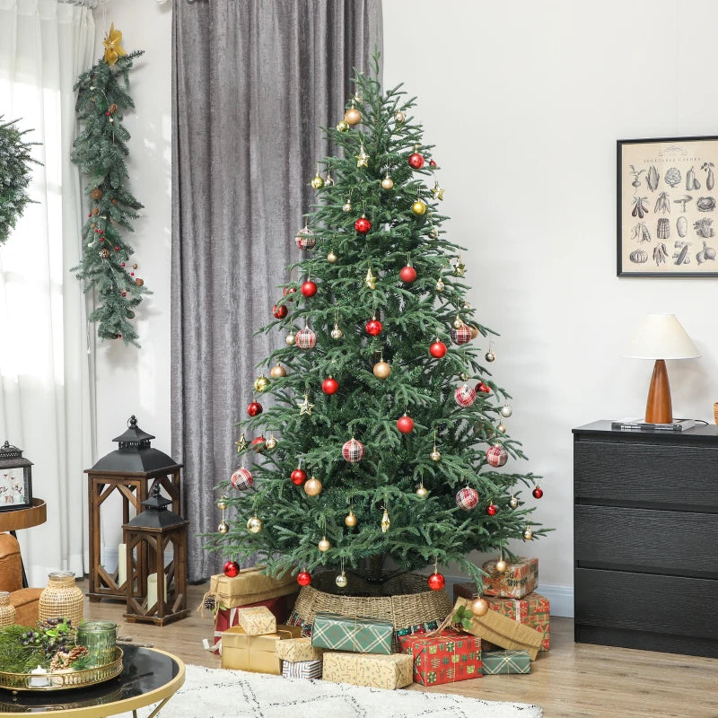 7ft Full Spruce Christmas Tree - Realistic Dense Tips, Easy Assembly, Lush Green Holiday Decor