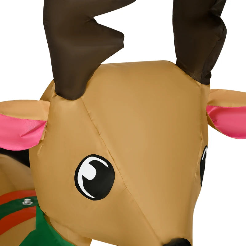 4ft Inflatable Santa Sleigh with Reindeer - Christmas Garden Decoration, Blow Up Xmas Décor for Holiday Cheer