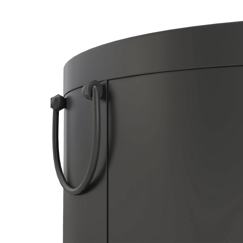 Portable 38cm Dark Grey Smokeless Fire Pit with Spark Screen and Poker - Low Smoke Wood Burning Bonfire Stove for Garden, Patio, and Picnic