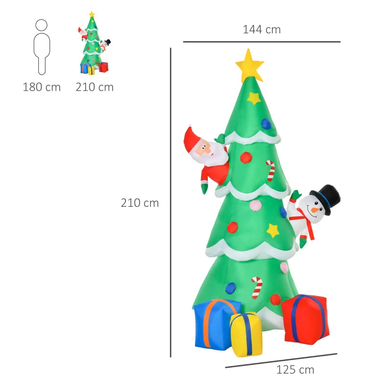 7FT Christmas Inflatable Tree with LED Lights - Perfect Indoor & Outdoor Holiday Decoration