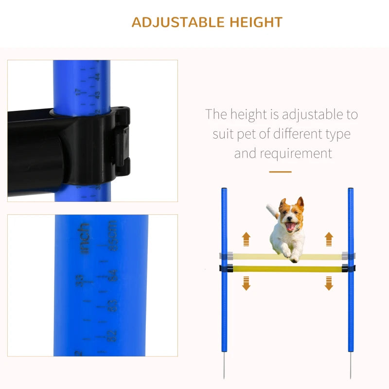 Adjustable Pet Agility Training Set - Dog Play Equipment with Poles, Hurdle, Tunnel & Pause Box for Obedience Training