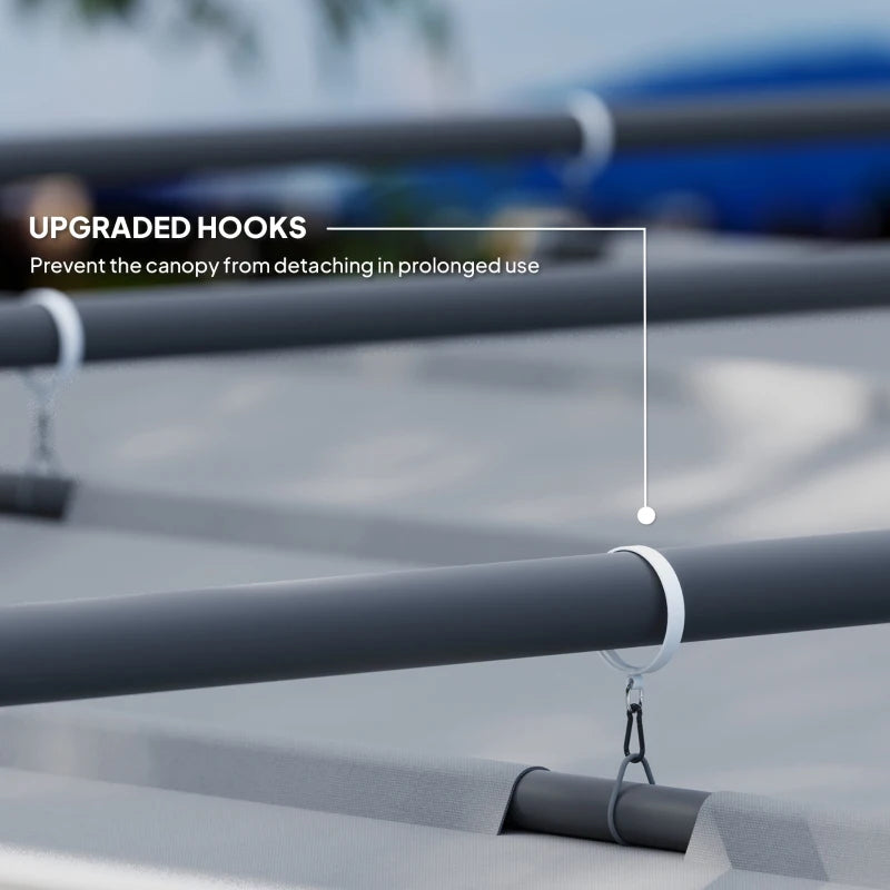 Grey Retractable Roof Garden Pergola with Sun Shade Canopy