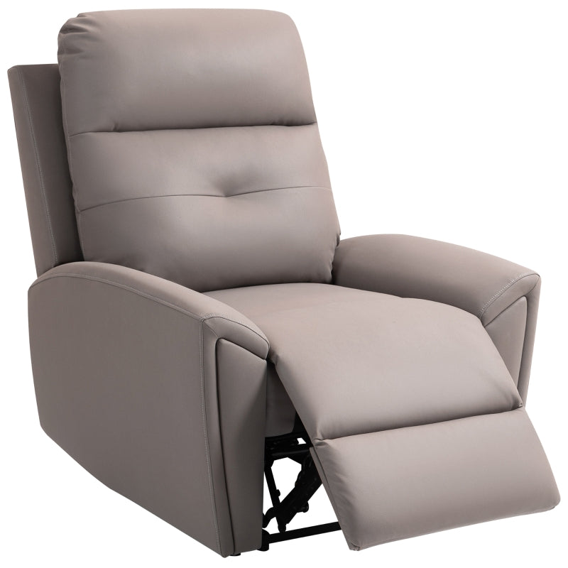 Modern Grey Recliner Armchair with Adjustable Leg Rest and Overstuffed Microfibre Lounge Seating for Living Room or Bedroom