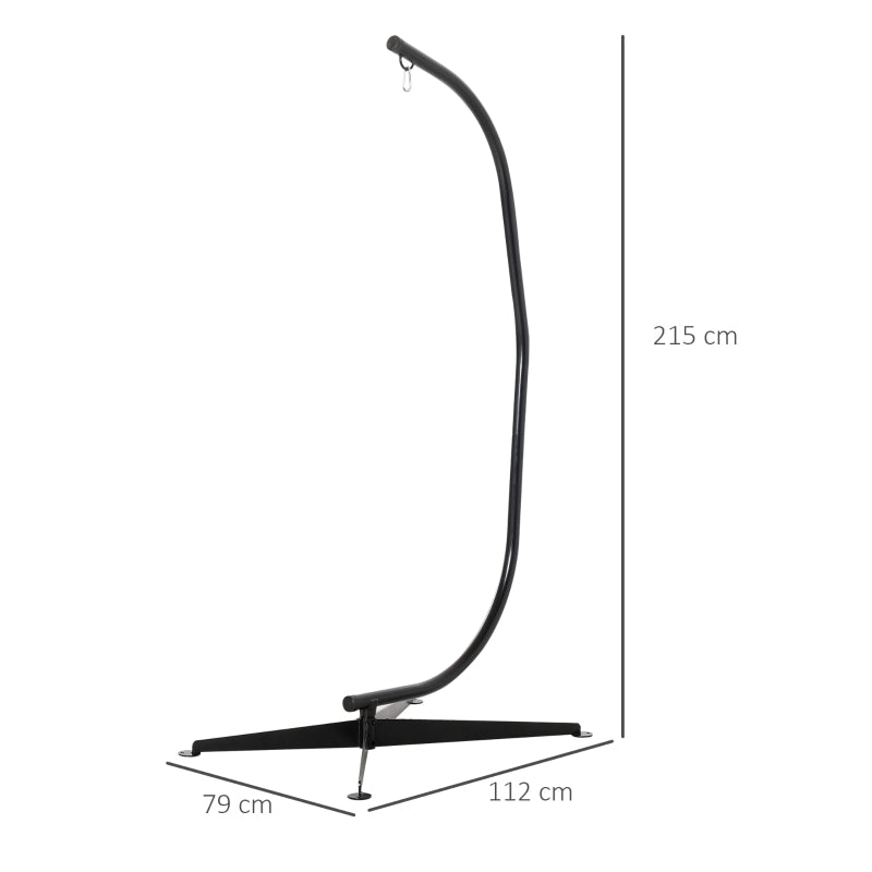 Steel Hanging Hammock Chair Stand - Black