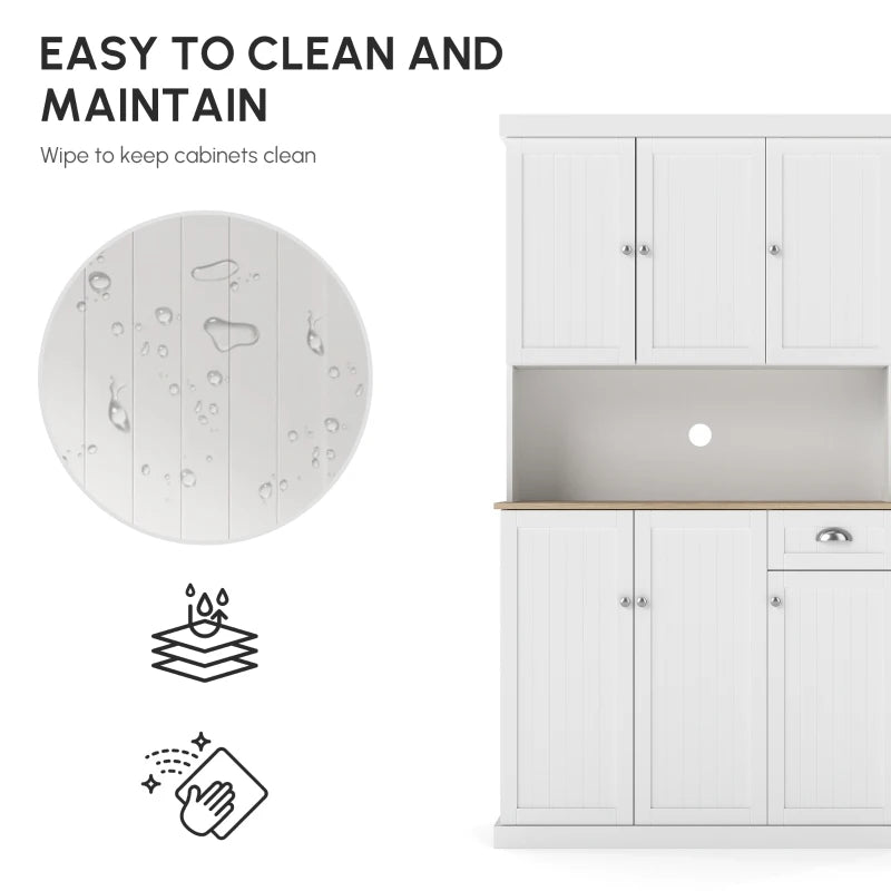 Modern 180cm Freestanding Kitchen Cabinet with Open Countertop and Ample Storage Space