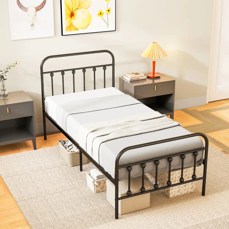 Minimalistic Black Metal Bed Frame - Stylish, Durable, Modern Design for Twin, Full, Queen, King Size Beds