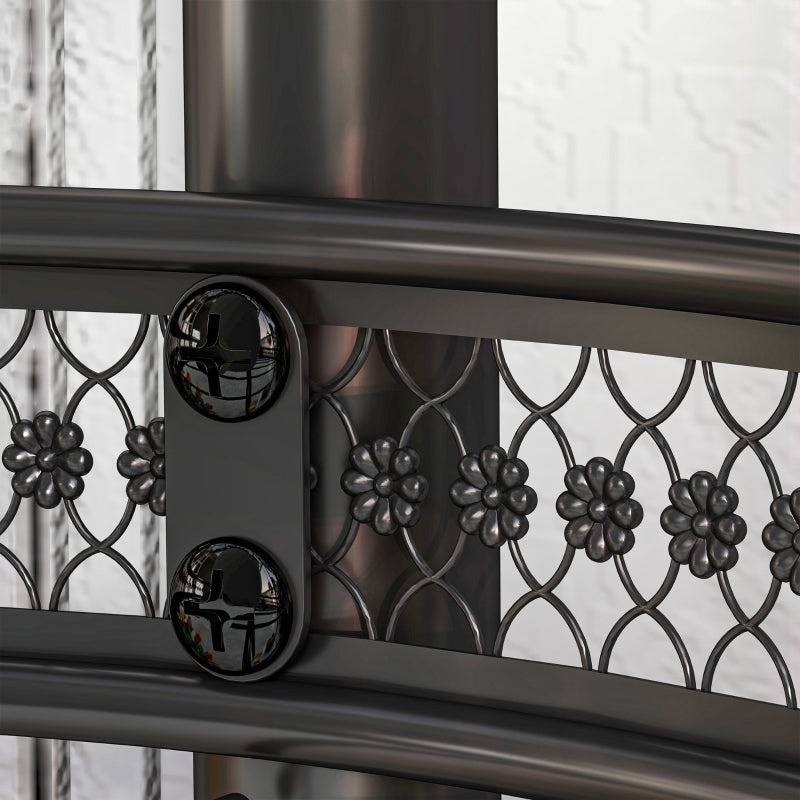 Four-Tier Black Steel Plant Stand - 4-Tier Indoor/Outdoor Flower Shelf