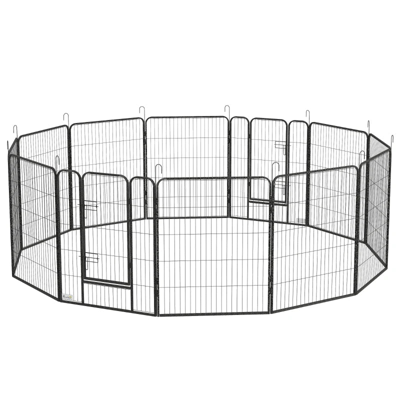 Heavy Duty 12 Panel Puppy Playpen for Small Dogs Indoor Outdoor Use Silver