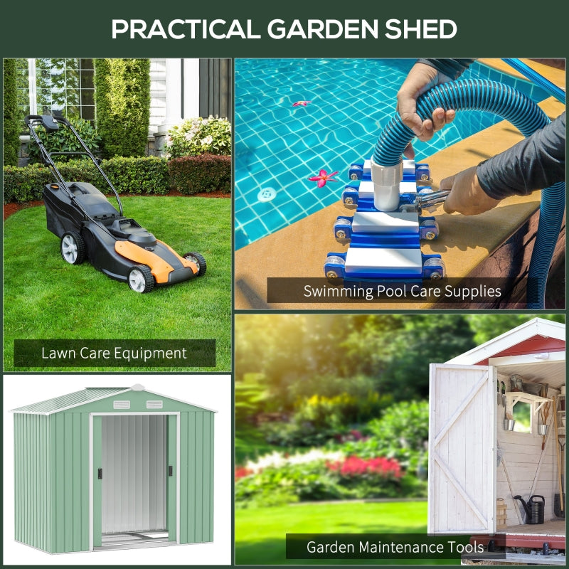 Light Green 7ft x 4ft Metal Shed