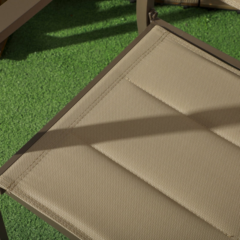 Khaki Aluminium Stackable Garden Chairs Set of 2