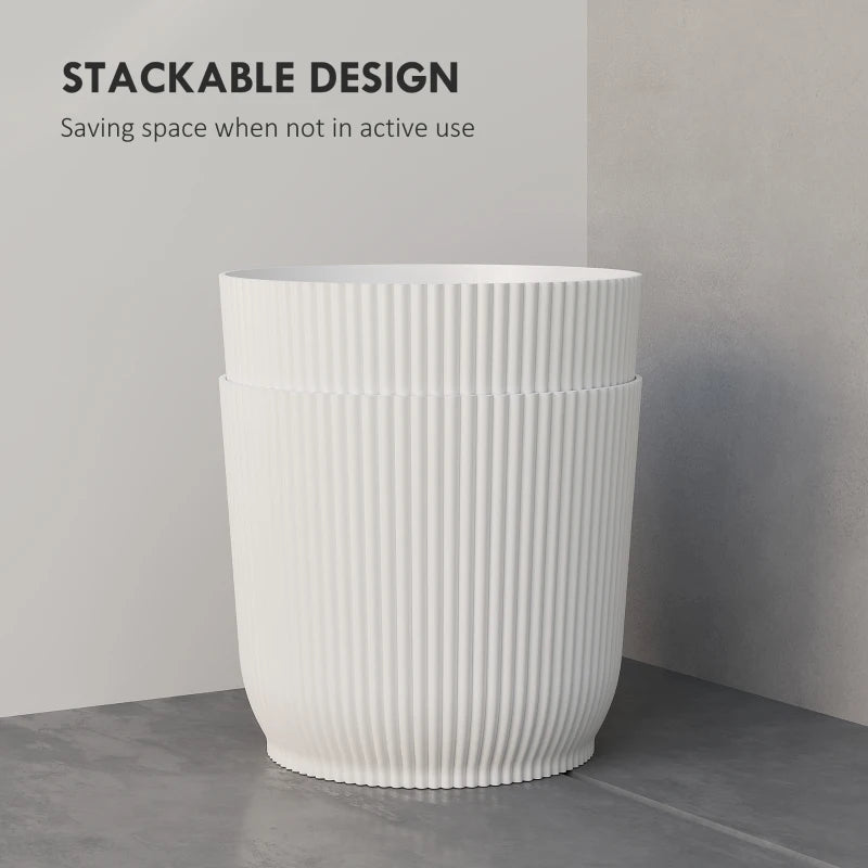 Set of Two 22cm White Planters - Stylish Indoor/Outdoor Flower Pots