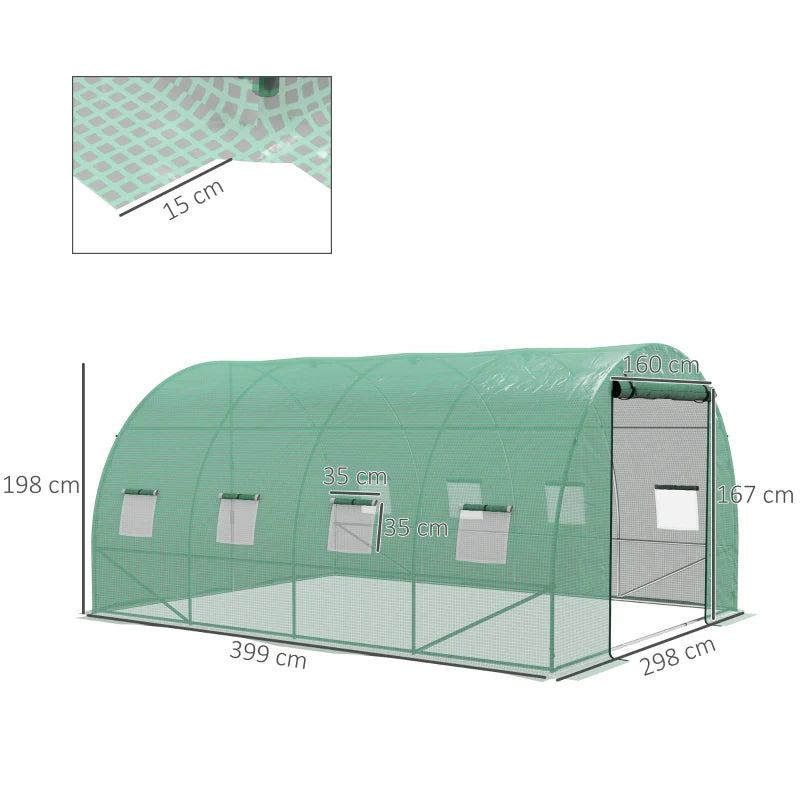 4m x 3m Polytunnel With Integrated Sprinkler System, Greenhouse