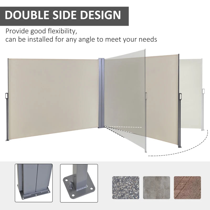 Beige 6m x 1.6m Pull Out Side Awning